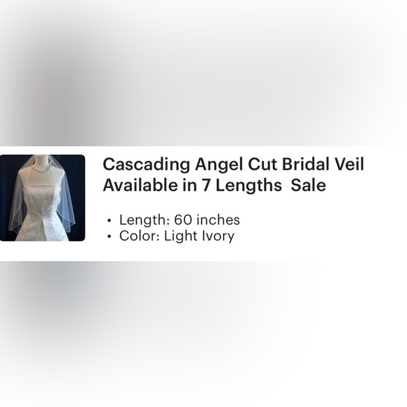 Cascading Angel Cut Bridal Veil - Picture 3 of 3